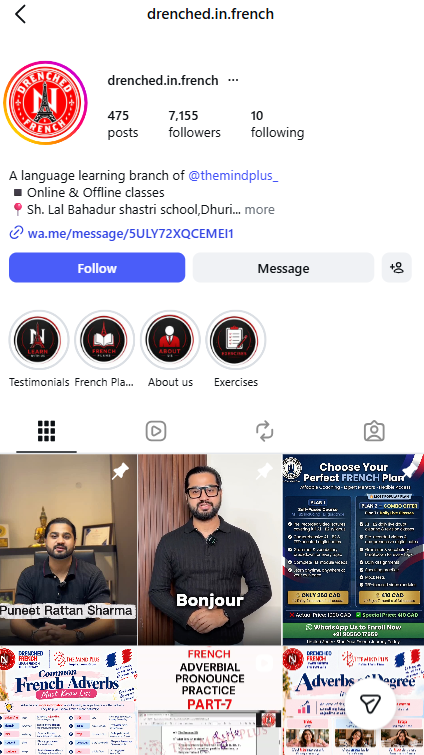 Instagram Page @drenched.in.french